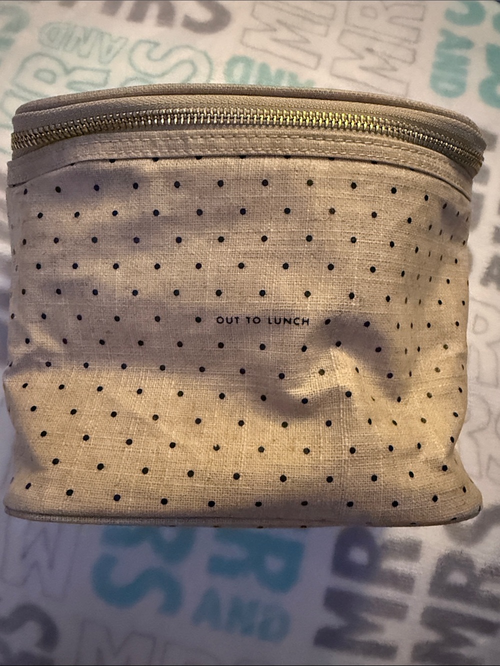 kate spade Cream Canvas Polka Dot Lunch Bag - Out to Lunch